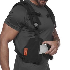 Borse da esterno Gilet tattico per pettorale Streetwear Hip Hop Corsa da ciclismo Imbracatura da uomo Sport Fitness Marsupio225t