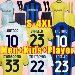 Fãs Jogador Versão Inter LUKAKU camisas de futebol 23 24 BARELLA VIDAL LAUTARO ERIKSEN ALEXIS DZEKO CORREA UNIFORMES camisas de futebol Milan homens crianças xxxl 4xl
