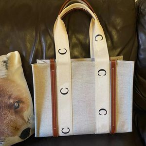 Lyxkvalitetsdesigner av högsta kvalitet Kvinnor Handväskor Woody Tote Shoppingväska Handväska Hög duk Hobo Fashion Linen Stora strandväskor Travel 314B