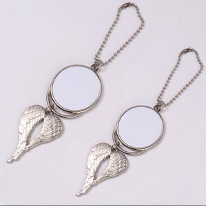 Pendant Sublimation Air Fresheners White Blank DIY Customized Gifts Three Styles Car Pendants Metal Angel Wings Ornaments A02