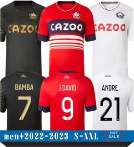 Maillot LOSC Lille camisas de futebol 2022 23 J.DAVID ANDRE BAMBA camisas de futebol FONSECA BURAK T.WEAH camisa casa fora dos homens kit infantil