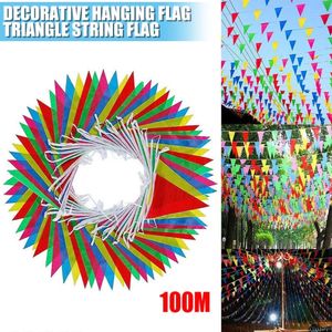 150 Meter farbenfrohes Dreieck Pennant Bunting String Flag DIY Banner für häusliche Hanging Festival Party Urlaub Dekoration
