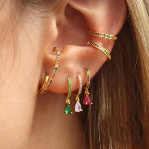 Hoop Earrings Fashion Luxury Micro Zircon Water Drop Charm For Women Girls Handmade Party Wedding Piercing Jewelry Gifts Eh315