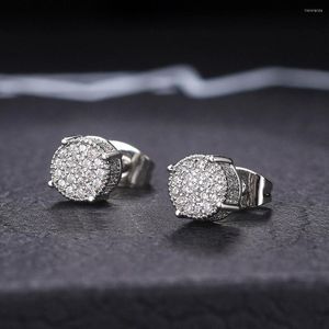 2024 Stud Earrings Cubic Zirconia Bling Iced Out Around Earring Women Ring
