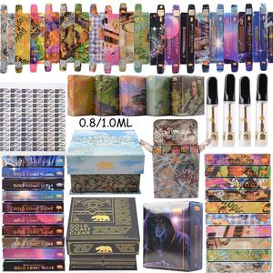 Gold Coast Clear Summer Edition Atomizer Double Strain Vape Cartridges 10 Strains Empty Wax Oil Vaporizer 510 Thread Glass Tank E Cigarettes With Package
