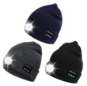 Dropship Whole Whole Beanie Hat inal￡mbrico Bluetooth Smart Cap Auriculares Auriculares Mic46763336
