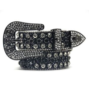 Punk Y2K Western Belts moda luksusowy pasek diamentowy pasek szeroki kowbojki kowbojski pu skórzany trend dżinsy 220509