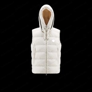 디자이너 남성 다운 조끼 여성 스탠드 칼라 다운 겨울 재킷 수 놓은 배지 따뜻한 아우터 재킷
