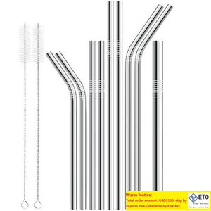 Bend Straight Stainless Steel Straw Drinking Straws Reusable Metal Party Bar Drinks QW7544