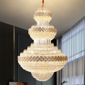 Large Modern Crystal Chandeliers American Modern Seashell Chandelier Lights Fixture European Luxury Droplight Big Project Home Villa LOFT Hotel Hall Hang Lamp