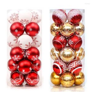 Parti Dekorasyonu 24 PCS Noel Topları 3cm/6cm Noel Ağacı Kolye Boyalı Top Ev Kapalı Açık Sihirli Yıl Dekorasyonları Süsleme Hediyesi