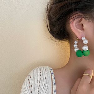 Gioielli per orecchini a sfera verde per accessori per matrimoni esagerati anelli primaverili perle femmine trafite