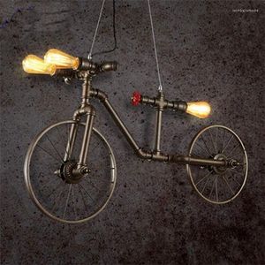 Chandeliers E27 Nordic Iron Retro Cafe Pendant Lamp Bedroom Restaurant Bar Industrial Wind Creative Individual Bicycle Lights