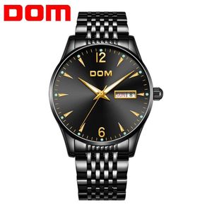 Dom Relogio Masculino Men tittar på lyxiga berömda toppmärke herrmode casual klänning titta på affärskvartze armbandsur m-11bk-1m274j