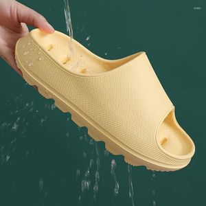 Slippers Thick Sole Designer Home Women Heel Hollow Out Quick-dry EVA Slides Bedroom Ladies Platform Shoes Couple House