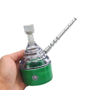 Portable Removable Colorful Electric Hookah Shisha Bong Pipes Dry Herb Tobacco Filter Glass Bowl Waterpipe Easy Clean Cigarette Smoking Holder Tube