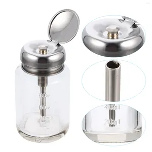 Flaconi di stoccaggio Dispenser Pompa Flacone Solvente per unghie Spingere verso il basso Barattolo di pompaggio vuoto Pressa airless Manicure Trucco Chiodi liquidi trasparenti