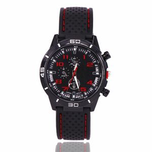 2018 Men's Fashion Casual Sports Watch Car Strap Silicone Watch Relogies for men relojes Gift All Subdials Work Whol259i