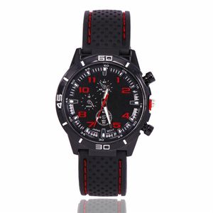 2018 Moda uomo Casual Orologio sportivo Cinturino per auto Orologio in silicone Relogies per uomo relojes Regalo Tutti i contatori funzionano Whol259i