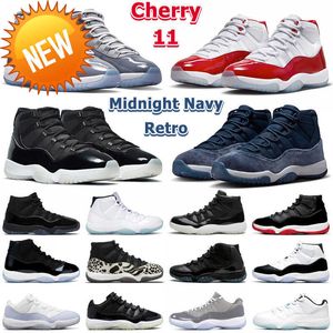 NOVITÀ 11 Scarpe da basket retrò Uomo 11s Cherry Cool Grey Midnight Navy Jubilee 25th Anniversary Concord Bred Low 72-10 Legend