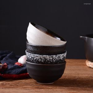 Servis uppsättningar japanska 4,25-tums risskål keramiska anti-skala högbenade hem soppa nudel frukostgröt porslin