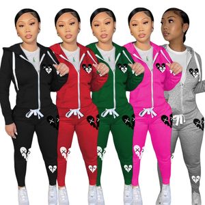 Artı Boyut 4XL Trailtsuits Kadınlar Jogging Suits Sonbahar Kış Kıyafetleri Kapşonlu Ceket ve Pantolon İki Parça Set Sabet Günlük Uzun Kollu Eşler Siyah Spor giyim Giysileri 8912