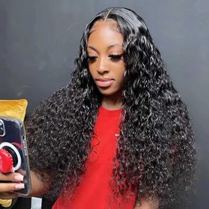 Hot Lace Wigs Water Wave Front Human Human para mulheres negras 30 polegadas T Parte Curly Deep Frontal 221216