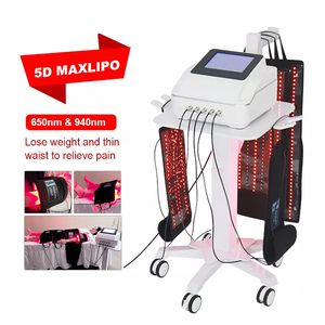 Cintos de emagrecimento corporal a laser Maxlipo 5D não invasivos 650nm 940nm Lipolaser Terapia de luz vermelha infravermelha Escultura corporal para perda rápida de peso e alívio da dor