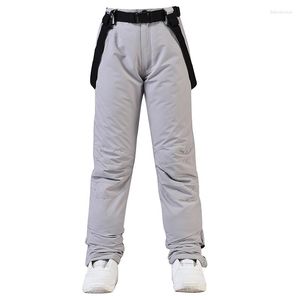 Calça de esqui mulheres neve impermeável esqui quente snowboard snowboard de inverno cintura elástica homens calças patinando plus size 059