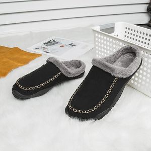 Slippers Floor Shoes Slides Flats Non Slip Men Winter Thickened Soft Fluffy Waterproof Comfort Indoor Home Footwear Size 39-47
