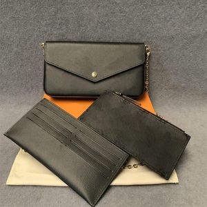 Luxurys designers Pochette Felicie väskor prägla äkta läderhandväskor handväska kopplingskedjan messenger väska purse270c