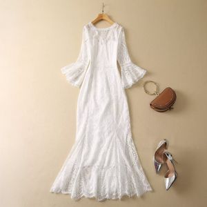 Casual Dresses French Elegant Spring/Summer 2023 New High End Goddess Style White Lace Dress Slim Dress One Color Size 5 S-XXL