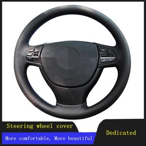 Steering Wheel Covers DIY Car Accessories Cover Black Hand-stitched Genuine Leather For F10 523Li 525Li 2009 730Li 740Li 750Li