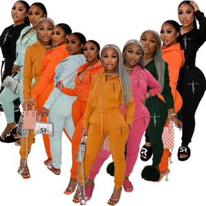 Designer Tracksuits Women Two Piece Set Fall Winter Embroidery Tro Outfits Lång ärmjacka och byxor Sweatsuits Casual Sportswear Wholesale Clothes 8878