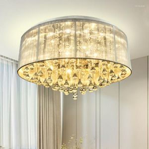 Ceiling Lights Round Crystal Lamp Warm And Romantic LED Living Room Master Bedroom Modern Minimalist Atmospheric Lighting