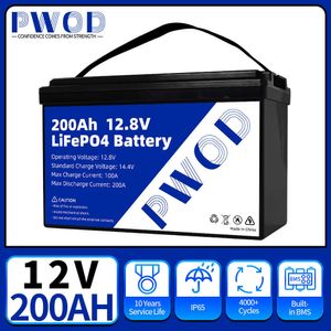 Zupełnie nowy pakiet akumulatorowy 12V 24V 100AH ​​200AH LifePo4 Wbudowany BMS litowo-żelazowy bateria fosforanowa do golfa w systemie energii słonecznej