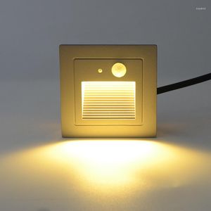 Lampy ścienne Wodoodporne LED Schody Light Outdoor Indoor Pir Motion Dettor Detector Infrared Human Night