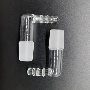 Bong L Shape Glass Adapter Vapor Whip Hookah Smoke Accessory 14mm 18mm Male Female Clear 90Degree Right Angle For Water Pipe Bongs