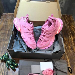 Kvinnor Mens Designer Casual Shoe Track LED 3 3.0 Sneaker upplyst Gomma Leather Trainer Nylon Platform Sneakers For Men Light Shoes9V