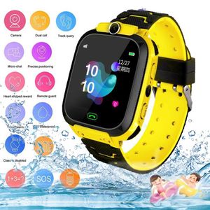 Titta på band 2021 Kids Smart Waterproof Baby SOS Positionering 2G Sim Card Anti-Lost Smartwatch Children Tracker Clock Call20M