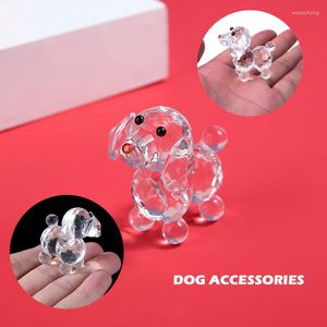 Dekorativa figurer Crystal Dog Cute Glass Crafts Table Ornament Home Decors Ornament 1.2 