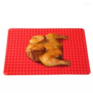 Baking Tools Red Pyramid Raised Cone Shaped Silicone Mat And Roasting Superb Non-Stick Food Grade For Oven Grilling BBQ