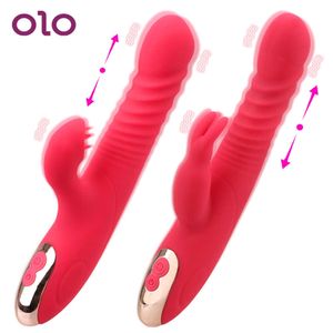 美容アイテムolo Heating Dildo Vibrator Clitoris Stimital Telescopic Rabbit G-Spot Massage Rotation Beasms King King Sexy Toys