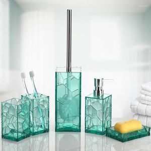 Bath Accessory Set Nordic Bathroom Five-Piece Acrylic Glass Toilet Brush Soap Box Toothbrush Cup Holder Dispense