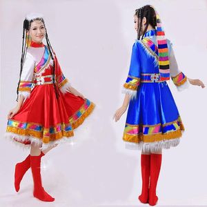 Abbigliamento da palcoscenico Costumi di danza mongoli Prestazioni femminili Cosplay Paillette Skirt Robe Nation Abiti da ballo