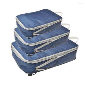 Сумки для хранения 3PCS SET TRAVING для одежды аккуратный организатор гардероб Suitcase Bucch Bag Beack Case Cube Cube