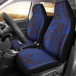 Автомобильные чехлы сиденья синий стильный элегантный декор серая пара 2 передняя крышка для защиты.