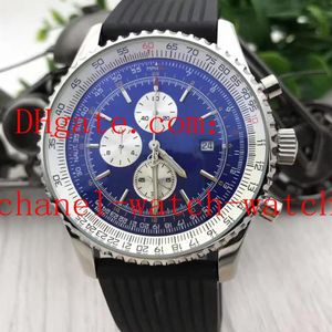 3 Color Navitimer D13022 Chronograph Quartz Men's Watch Stainless Steel Black Men's Sport Watches Rubber Bands297T
