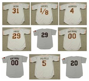 1950 Shotback St. Browns Eddie Gaedel Baseball Jersey Cooperstown Dizzy Dean Rogers Hornsby Satchel Paige Vic Wertz Albert Pujols