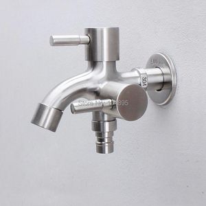 Bathroom Sink Faucets Wall Mounted Half Inch Thread Steel Material 2 Models Washing Dual Handle Bib Tap